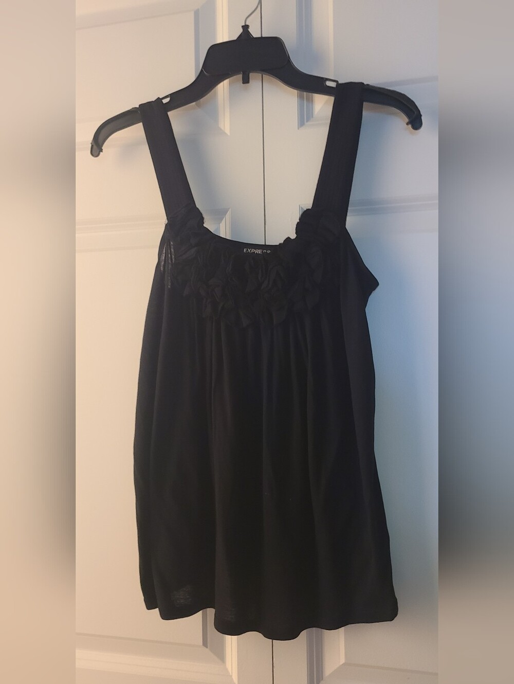 Express Black Ruffle-Front Tank Camisole- XS